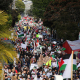Protestuotojai prieš Izraelio apartheidą ir karo nusikaltimus San Franciske