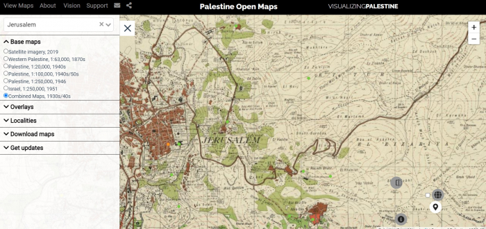 Palestinos žemėlapis OPEN MAPS