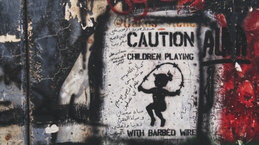 Caution: children playing with live wire